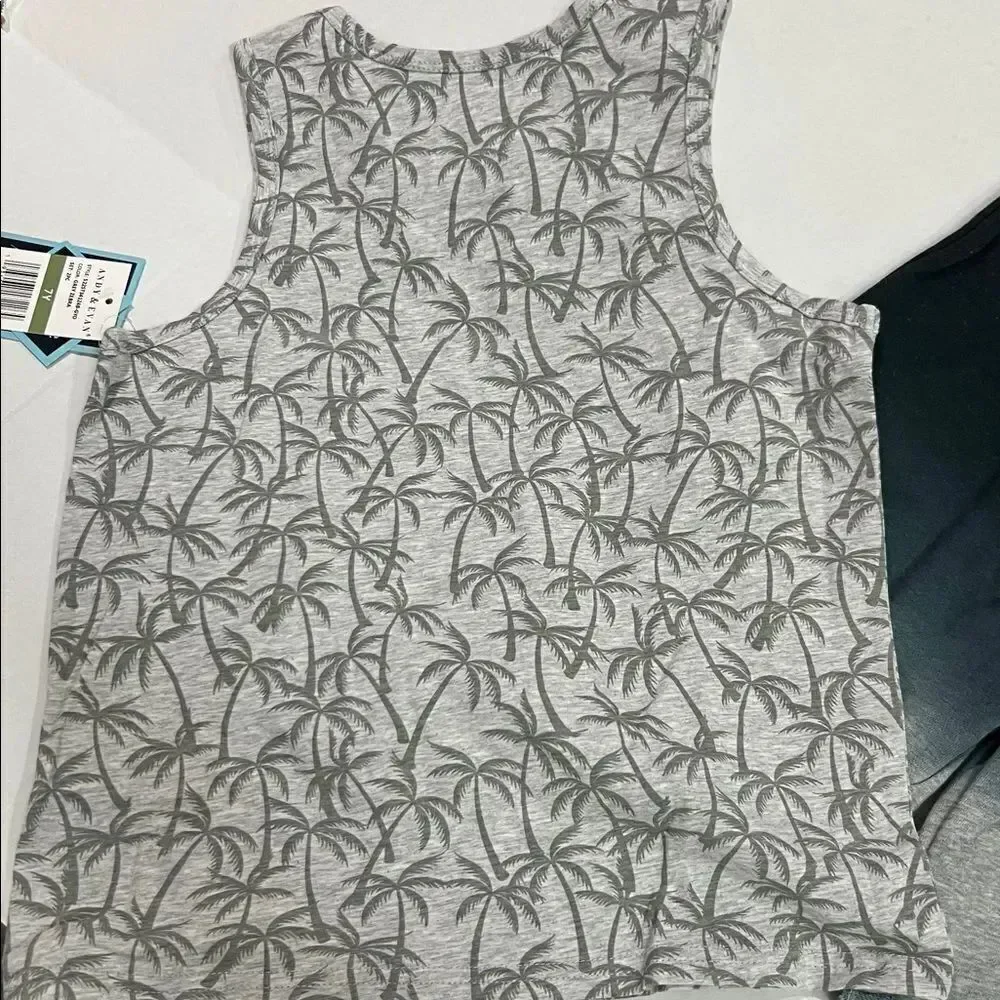 Andy & Evan gray Zebra print 2 piece matching short set NWT